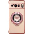 thumbnail image 1 of for Google Pixel 8 Pro Case with Magnetic Ring Stand [Compatible with MagSafe] Cute Love Heart Luxury Electroplate Plating Soft Silicone Shockproof Phone Case for Pixel 8 Pro 6.7" (Pink), 1 of 7