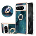 thumbnail image 1 of For Google Pixel 8 Pro Case,Ring Holder Stand Marble Pattern 3 in 1 Rugged Shockproof Hybrid Hard PC Soft Rubber Bumper Drop Protective Girls Women Boy Men Phone Cases for Google Pixel 8 Pro,Green, 1 of 10