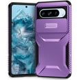 thumbnail image 1 of for Google Pixel 8 Pro Case with Sliding Camera Lens Cover, [Military Grade Drop Protection] Rugged Heavy Duty Shockproof Protective Phone Case Non-Slip Design Cover, Purple, 1 of 7