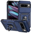 thumbnail image 1 of for Google Pixel 8 Pro Case, Soft TPU & Hard PC Anti-scratch Sliding Cover Full Protection Ring Stand Rotating Kickstand Holder Magnetic Shockproof Phone Case Cover for Google Pixel 8 Pro, Blue, 1 of 1