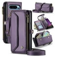 thumbnail image 1 of for Google Pixel 8 Pro Full Body Protection Wallet Folio Flip Case, Shoulder Strap & Wristlet Card Slots Zipper Pocket RFID Blocking Rugged Durable PU Leather Phone Case Cover, Purple, 1 of 10