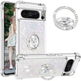 thumbnail image 1 of for Google Pixel 8 Pro Luxury Glitter Case for Women Girls, Sparkle Flowing Clear Quicksand Soft TPU Liquid Case Cover with Bling Diamond Ring for Pixel 8 Pro -Colorful, 1 of 13
