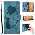 thumbnail image 1 of for Google Pixel 8 Pro PU Leather Case, Magnetic Closure Drop Protective Card Slots Wallet Case Wrist Strap Lovely Animal Pattern Kickstand Phone Cover for Google Pixel 8 Pro, Blue, 1 of 9