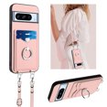 thumbnail image 1 of for Google Pixel 8 Pro PU Leather Phone Case Cover, Classic Shoulder Strap Card Slots Shockproof Protective Ring Bracket Anti-scratch Ultra Slim Back Case for Google Pixel 8 Pro - Rosegold, 1 of 8