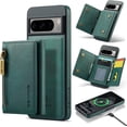 thumbnail image 1 of for Google Pixel 8 Pro Phone Protective Case, Magnetic Detachable Card Holder, Wireless Charging Back Cover, Soft Lining Outer Shell Compatible with Magsafe, Coin Purse with Stand Green, 1 of 8