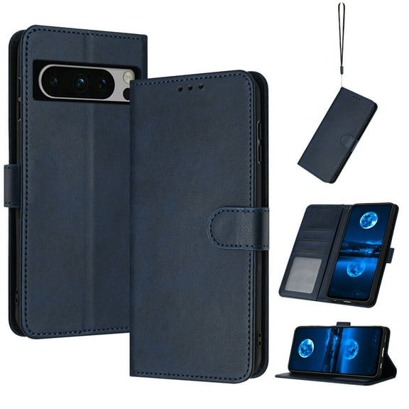 for Google Pixel 8 Pro with RFID Blocking Wallet case Credit Card Holder,Flip Book PU Leather Phone case Shockproof Rugged Cover Cellphone Women Men for Google Pixel 8 Pro case Wallet,Darkblue