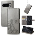 thumbnail image 1 of for Google Pixel 8 Pro Wallet Case, [Flower Embossed] Premium PU Leather Flip Protective Case Cover with Card Holder and Stand with Wrist Strap for Google Pixel 8 Pro, Gray, 1 of 5
