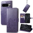 thumbnail image 1 of for Google Pixel 8 Pro Wallet Case, [Flower Embossed] Premium PU Leather Flip Protective Case Cover with Card Holder and Stand with Wrist Strap for Google Pixel 8 Pro, Purple, 1 of 4
