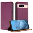 thumbnail image 1 of for Google Pixel 8 Purse Case, Magnetic Closure Business PU Leather Card Slots Wallet Phone Case, Flip Silicone TPU Bumper Protective Cover with Stand Shockproof Folio Case, Purple, 1 of 7