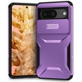 thumbnail image 1 of for Google Pixel 8 Rugged Case with Camera Lens Sliding Cover, Heavy Duty PC Protective Shockproof Cover with Slide Camera Cover Upgraded Drop Resistant Case for Google Pixel 8, Purple, 1 of 7