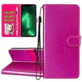thumbnail image 1 of For Google Pixel 8 Wallet Case Bling Shiny Premium PU Leather with RFID Blocking Card Slots Holder Magnetic Flip Kickstand Shockproof Wrist Strap Cover For Google Pixel 8, Rose, 1 of 7