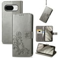 thumbnail image 1 of for Google Pixel 8 Wallet Case, [Flower Embossed] Premium PU Leather Flip Protective Case Cover with Card Holder and Stand with Wrist Strap for Google Pixel 8, Gray, 1 of 5