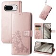 thumbnail image 1 of for Google Pixel 8 Wallet Case, [Flower Embossed] Premium PU Leather Flip Protective Case Cover with Card Holder and Stand with Wrist Strap for Google Pixel 8, Rosegold, 1 of 7
