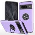 thumbnail image 1 of for Google Pixel 8A Case, 360° Rotatable Ring Holder Kickstand Dual Layer Military-Grade Drop Tested Protection Support Car Holder Mount Magnetic Absorbing Bumper Phone Case, Purple, 1 of 7