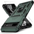 thumbnail image 1 of for Google Pixel 8A Case with Camera Lens Cover HD Screen Protector, 10 FT Military Grade Drop Protection, Magnetic Ring Holder Kickstand Protective Phone Case, Pine Green, 1 of 13
