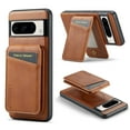 thumbnail image 1 of for Google Pixel 8A Case [Compatible with MagSafe] with Removable Card Holder Magsafe case Wallet 2 in 1 Detachable Back Cards Slot Premium PU Leather Magnetic Car Holder Mount case, Brown, 1 of 10