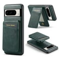 thumbnail image 1 of for Google Pixel 8A Case [Compatible with MagSafe] with Removable Card Holder Magsafe case Wallet 2 in 1 Detachable Back Cards Slot Premium PU Leather Magnetic Car Holder Mount case, Green, 1 of 10