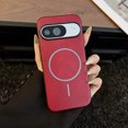 thumbnail image 1 of for Google Pixel 8A Case, Magnetic Case Compatible with Mag-Safe, Classic PU Leather Protective Shell Slim Thin Durable Shockproof Phone Case Cover for Google Pixel 8A, Red, 1 of 9