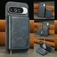thumbnail image 1 of For Google Pixel 8A Case,[Magnetic Detachable Flip Zipper Purse][Compatible with Mag-Safe] [With Card Slots] PU Leather Kickstand Shockproof Rugged Anti-fall Phone Case Cover,Blue, 1 of 10