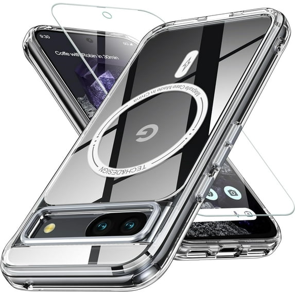 for Google Pixel 8A Case Magsafe【Strong N52 Magnetic 】【1pcsX Screen Protector】【Colorful Translucent Matte Design】 12FT Military Grade Shockproof Pixel 8A Phone Case(Clear)