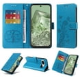 thumbnail image 1 of For Google Pixel 8A Case Wallet, Stylish Flower Butterfly Embossed PU Leather Flip Cover Stand Shockproof Cards Slots Hand Wrist Phone Case for Google Pixel 8A, Blue, 1 of 11