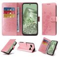 thumbnail image 1 of For Google Pixel 8A Case Wallet, Stylish Flower Butterfly Embossed PU Leather Flip Cover Stand Shockproof Cards Slots Hand Wrist Phone Case for Google Pixel 8A, Pink, 1 of 11