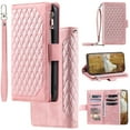 thumbnail image 1 of for Google Pixel 8A Crossbody Wallet Case Flip Stand PU Leather RFID Blocking Card Slots Shockproof Magnetic Closure Zipper Pocket with Detachable Hand Strap&Shoulder Strap Cover, Rosegold, 1 of 11