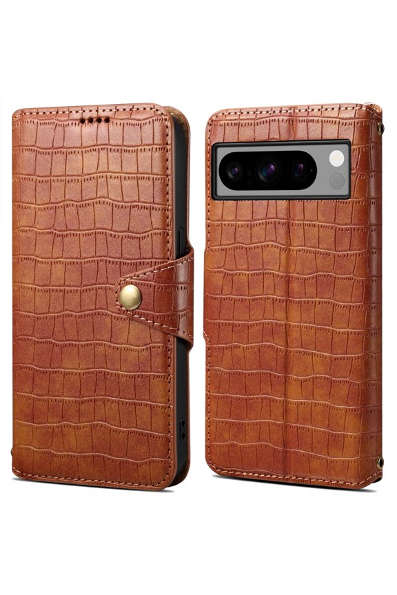 for Google Pixel 8A Leather Phone Case Wallet Luxury Classic Crocodile Check Pattern Folio Flip Magneitc Cover, with ID Credit Card Holder Coin Cash Slot, Kickstand Support