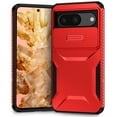 thumbnail image 1 of for Google Pixel 8A Rugged Case with Camera Lens Sliding Cover, Heavy Duty PC Protective Shockproof Cover with Slide Camera Cover Upgraded Drop Resistant Case for Google Pixel 8A, Red, 1 of 7