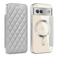 thumbnail image 1 of for Google Pixel 8A Wallet Case Magnetic with Mag Safe, PU Leather RFID Blocking Card Holders Shockproof Flip Phone Cover Slim Clear Purse Case for Google Pixel 8A, Gray, 1 of 8
