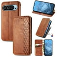 thumbnail image 1 of for Google Pixel 8A Wallet Case, Men's Retro Premium Business PU Leather Classic Magnetic Closure Flip Case with Card Holder [RFID Blocking] Folio Kickstand Shockproof Phone Cover,Brown, 1 of 9