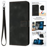 for Google Pixel 8A Wallet Case with RFID Blocking Credit Card Holder, Magnetic Closure PU Leather Folio Flip Kickstand Shockproof Cover with Hand Strap Phone Case,Black