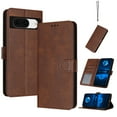 thumbnail image 1 of For Google Pixel 8A phone Wallet Case, PU Leather Flip Phone Case Wallet Cover with Card Slot Holder Kickstand with Hand Strap for Google Pixel 8A Shockproof Rugged Phone Case,Brown, 1 of 13