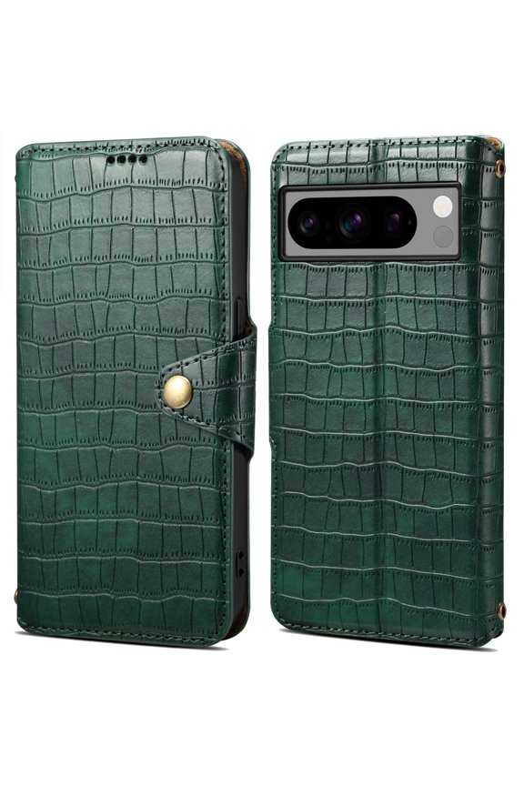 for Google Pixel 8Pro Leather Phone Case Wallet Luxury Classic Crocodile Check Pattern Folio Flip Magneitc Cover, with ID Credit Card Holder Coin Cash Slot, Kickstand Support