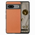 thumbnail image 1 of for Google Pixel 8a Case, Carbon Fiber Leather Slim Protective Cover, Full Protection Strong Impact Resistance Smartphone Protection for Google Pixel 8a, Brown, 1 of 9