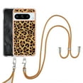 thumbnail image 1 of for Google Pixel 8a Crossbody Strap Phone Case, Anti-Fall Pattern Clear Design Transparent Soft & Flexible TPU Drop and Shockproof Protective Cover with Adjustable Nylon Neck Strap, Leopard, 1 of 5