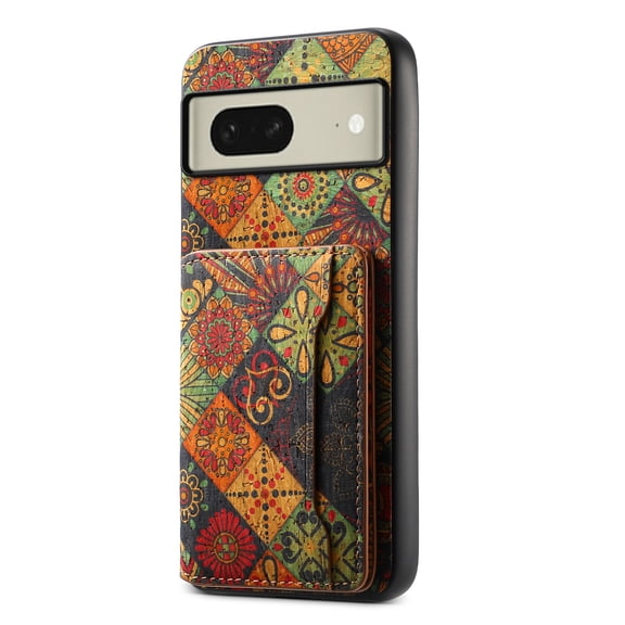 for Google Pixel 8a Luxury Premium PU Leather + TPU Case with 3 Card Slots, Kickstand Back Case Floral Pattern Skin-Friendly Shock-resistance Cover for Google Pixel 8a, Autumn