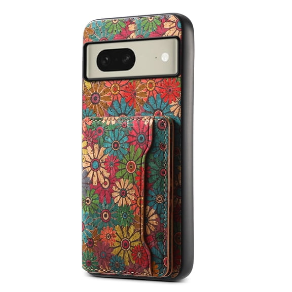 for Google Pixel 8a Luxury Premium PU Leather + TPU Case with 3 Card Slots, Kickstand Back Case Floral Pattern Skin-Friendly Shock-resistance Cover for Google Pixel 8a, Spring