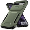 thumbnail image 1 of for Google Pixel 8a, Luxury Sliding Camera Cover Soft TPU + Hard PC Shockproof Drop Protective Hybrid Stylish Ultra Slim Frosted Anti-slip Grip Case for Google Pixel 8a, Darkgreen, 1 of 7