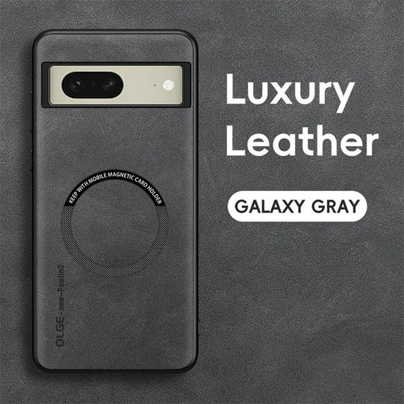 for Google Pixel 8a PU Leather Case, Vintage Compatible with MagSafe and Wireless Charging Slim Fit-Drop Scratch Resistant Support Magnetic Car Mount Case Cover for Google Pixel 8a, Gray