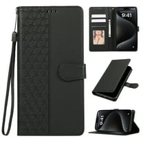 for Google Pixel 8a Phone Case Wallet Card Holder, PU Leather Kickstand Flip Cases Wrist Strap Magnetic Closure Shockproof Embossed Protective Book Cover for Google Pixel 8a, Black