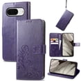 thumbnail image 1 of for Google Pixel 8a Wallet Case, [Flower Embossed] Premium PU Leather Flip Protective Case Cover with Card Holder and Stand with Wrist Strap for Google Pixel 8a, Purple, 1 of 4