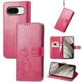 thumbnail image 1 of for Google Pixel 8a Wallet Case, [Flower Embossed] Premium PU Leather Flip Protective Case Cover with Card Holder and Stand with Wrist Strap for Google Pixel 8a, Rose, 1 of 6