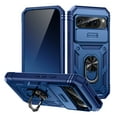 thumbnail image 1 of for Google Pixel 9 / 9 Pro 3-in-1 Phone Case with Slide Camera Cover, Build in 360° Rotating Ring Kickstand, Military Grade Protective Shockproof Heavy Duty Anti-fall Phone Case,H, 1 of 9