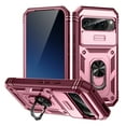 thumbnail image 1 of for Google Pixel 9 / 9 Pro 3-in-1 Phone Case with Slide Camera Cover, Build in 360° Rotating Ring Kickstand, Military Grade Protective Shockproof Heavy Duty Anti-fall Phone Case,B, 1 of 9