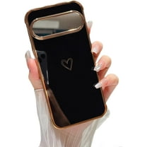 Google Pixel 9/9 Pro 6.3" Case, Cute Love Hearts Pattern, Plating Edge, Camera Protection, Phone Cover for Girls