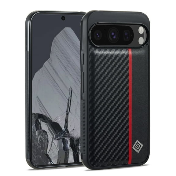 for Google Pixel 9 / 9 Pro Aramid Fiber Case, Luxury Carbon Fiber Texture Cases Hard PC Bumper Shockproof Protective Cover for Google Pixel 9 / 9 Pro, Black