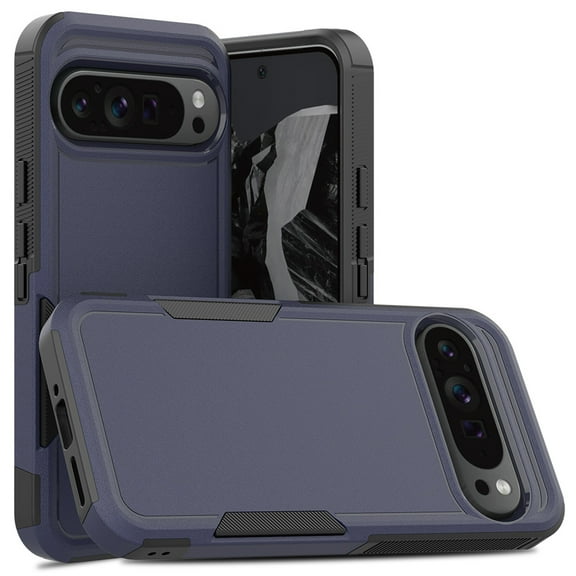 for Google Pixel 9 / 9 Pro Back Case, Luxury Ultra Slim PC + TPU Double-Layer Anti-Fall Shockproof Drop Protective Lightweight 2 In 1 Phone Case Cover for Google Pixel 9 / 9 Pro, Darkblue