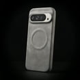 thumbnail image 1 of for Google Pixel 9 / 9 Pro Back Case, Premium PU Leather Anti-fall Ultra Slim Shockproof Drop Protective Classic Strong Magsafe Business Phone Case Cover for Google Pixel 9 / 9 Pro, Gray, 1 of 12