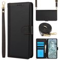 thumbnail image 1 of for Google Pixel 9 / 9 Pro Case with Card Slots and Shoulder Strap, Crossbody Lanyard Purse Cover Flip Stand Premium PU Leather Folio Phone Wallet Case for Google Pixel 9 / 9 Pro Women Girls, Black, 1 of 9